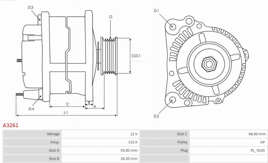 AS-PL A3261 - Alternator furqanavto.az