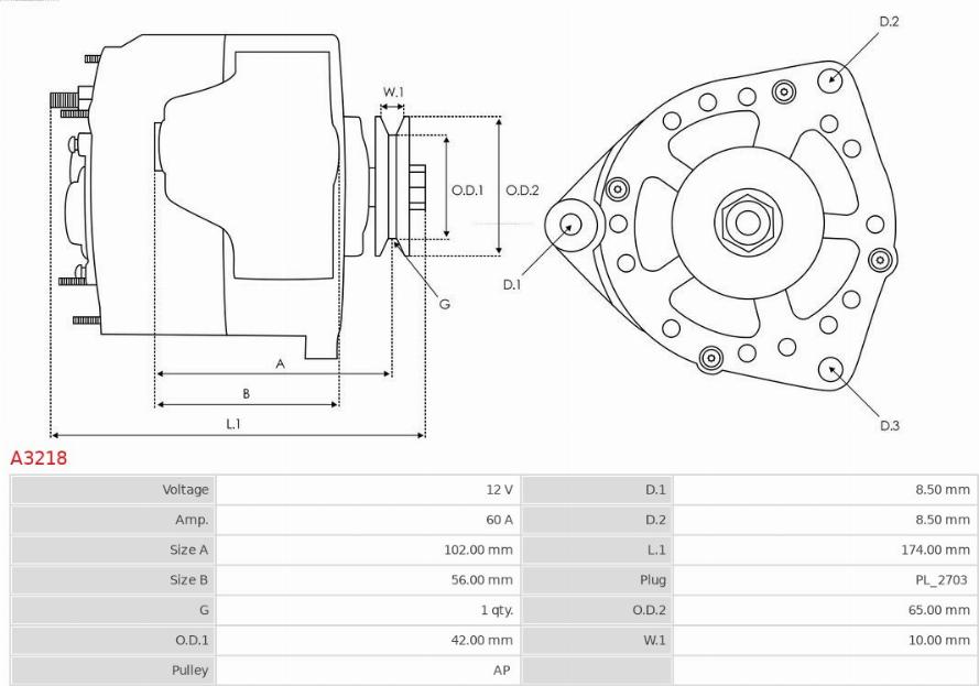 AS-PL A3218 - Alternator furqanavto.az