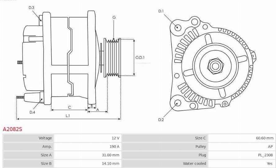 AS-PL A2082S - Alternator furqanavto.az