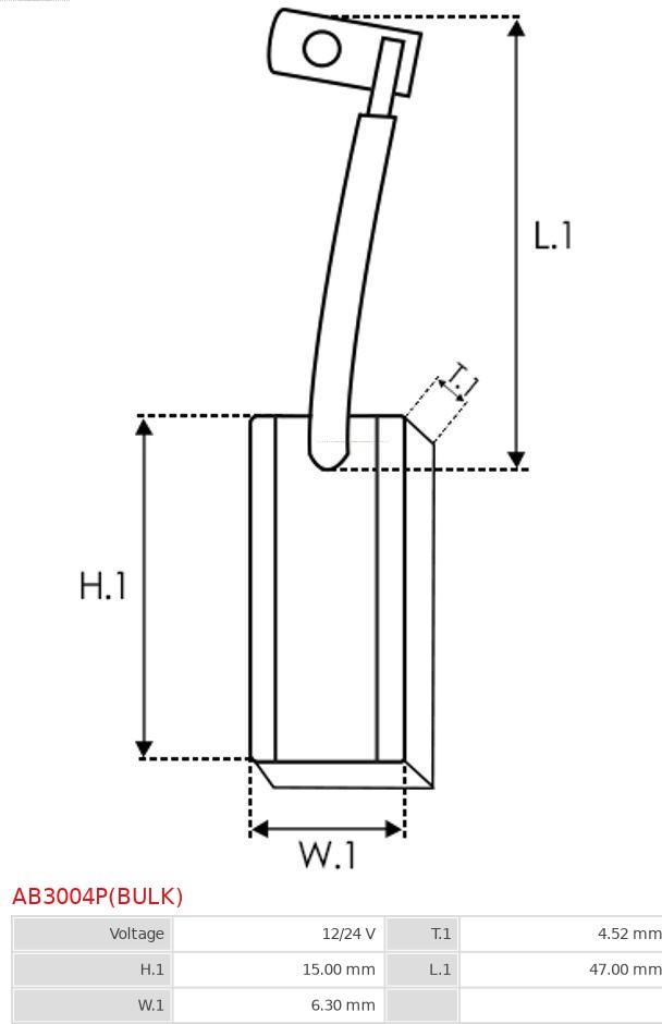 AS-PL AB3004P(BULK) - Karbon fırçası, qanad dəsti, alternator furqanavto.az