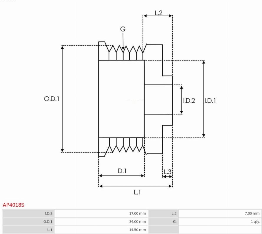 AS-PL AP4018S - Kasnak, alternator, sərbəst dönərli mufta furqanavto.az