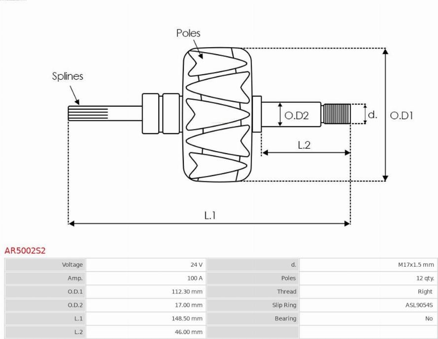 AS-PL AR5002S2 - Rotor, alternator furqanavto.az