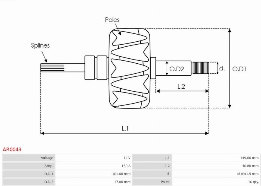 AS-PL AR0043 - Rotor, alternator furqanavto.az