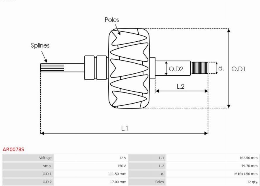 AS-PL AR0078S - Rotor, alternator furqanavto.az