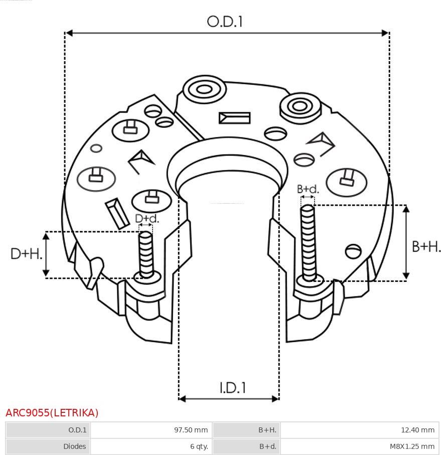 AS-PL ARC9055(LETRIKA) - Düzləşdirici, alternator furqanavto.az