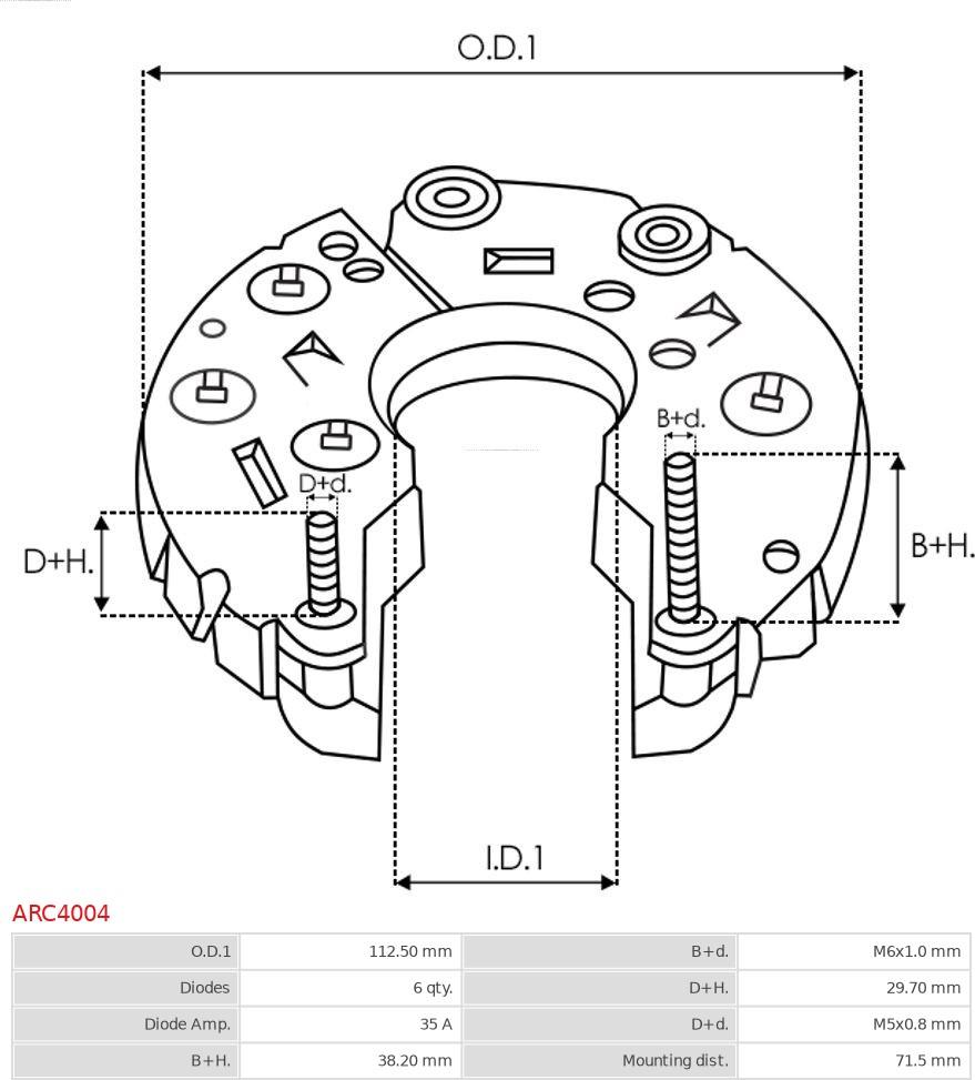 AS-PL ARC4004 - Düzləşdirici, alternator furqanavto.az