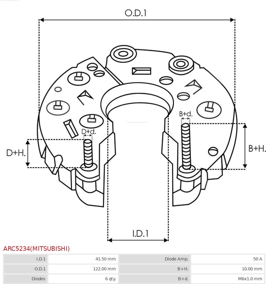 AS-PL ARC5234(MITSUBISHI) - Düzləşdirici, alternator furqanavto.az