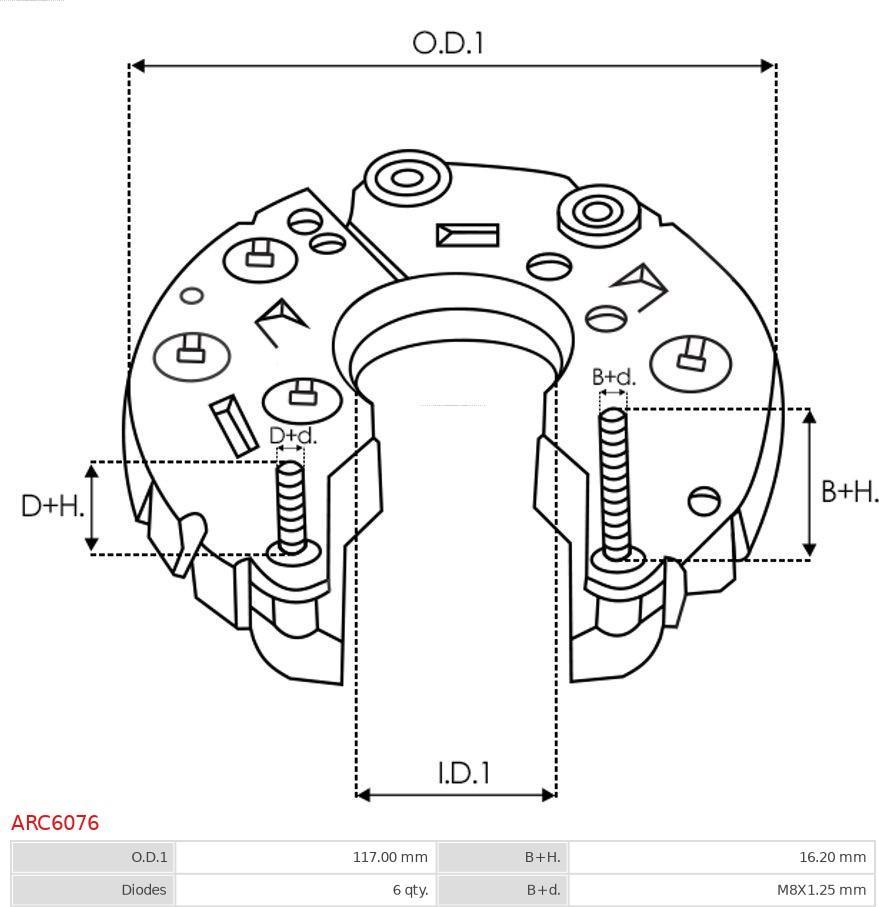 AS-PL ARC6076 - Düzləşdirici, alternator furqanavto.az