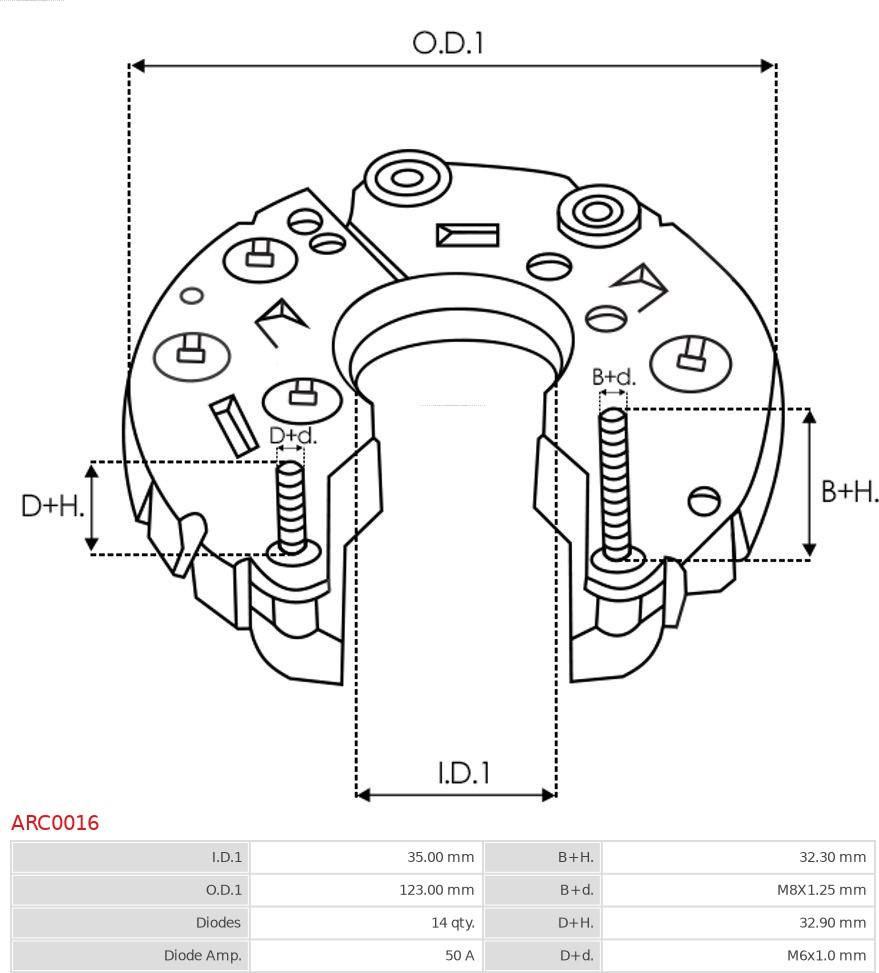 AS-PL ARC0016 - Düzləşdirici, alternator furqanavto.az