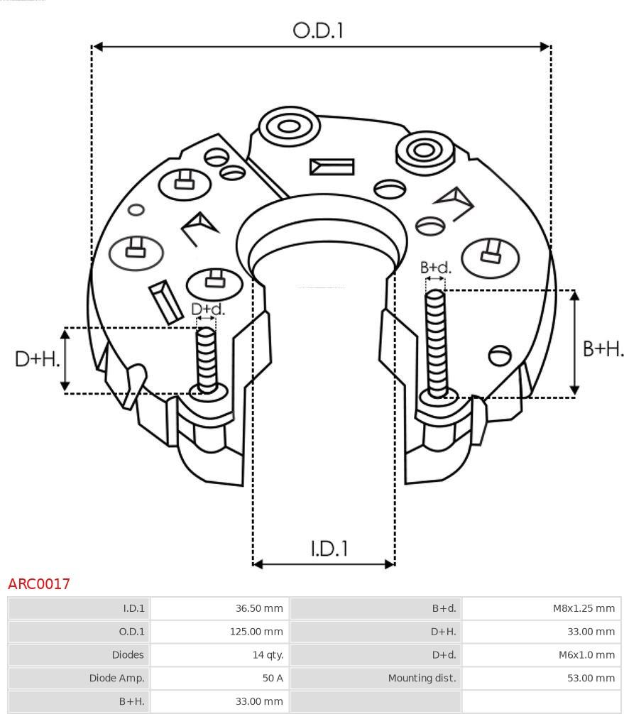 AS-PL ARC0017 - Düzləşdirici, alternator furqanavto.az