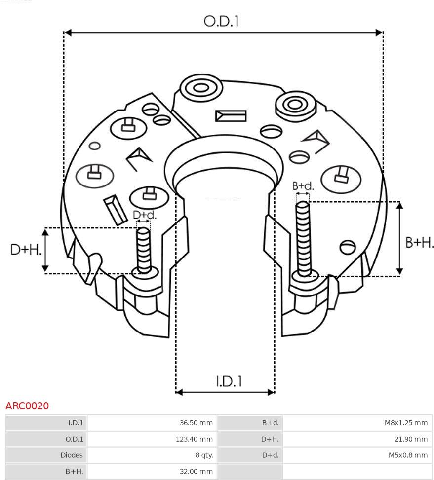 AS-PL ARC0020 - Düzləşdirici, alternator furqanavto.az