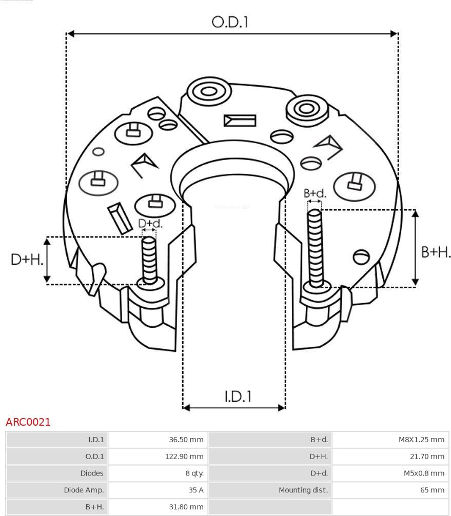 AS-PL ARC0021 - Düzləşdirici, alternator furqanavto.az