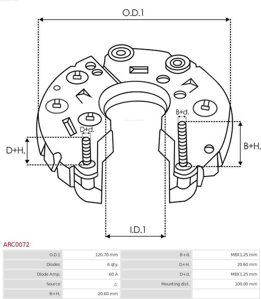 AS-PL ARC0072 - Düzləşdirici, alternator furqanavto.az