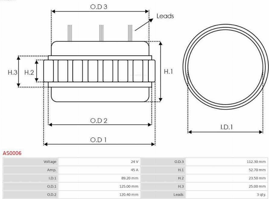 AS-PL AS0006 - Stator, alternator furqanavto.az