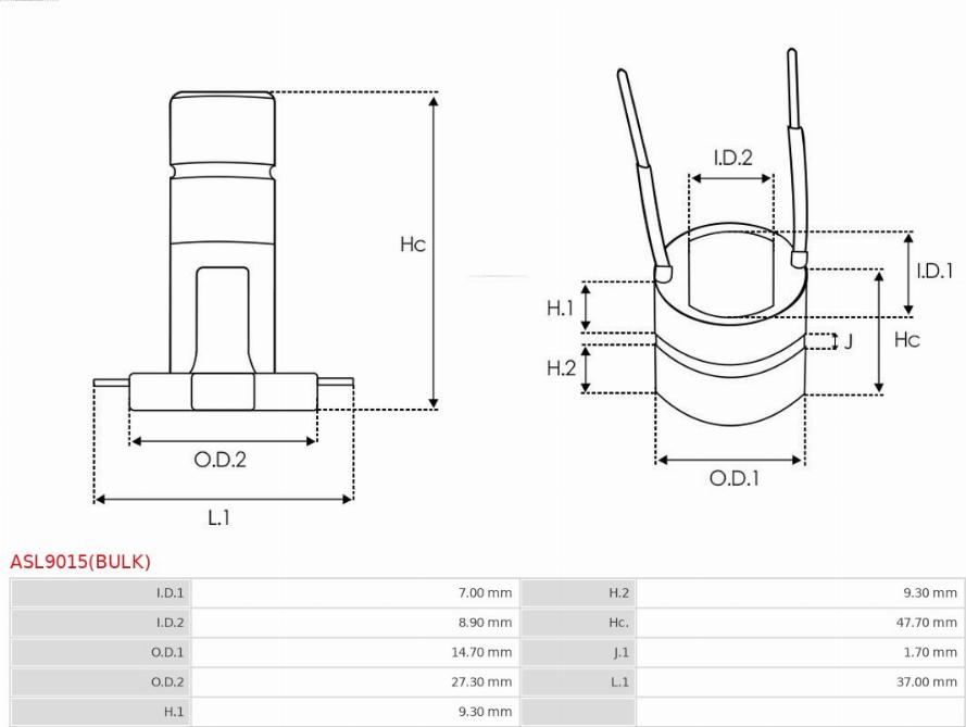 AS-PL ASL9015(BULK) - Sürüşmə halqası, alternator furqanavto.az