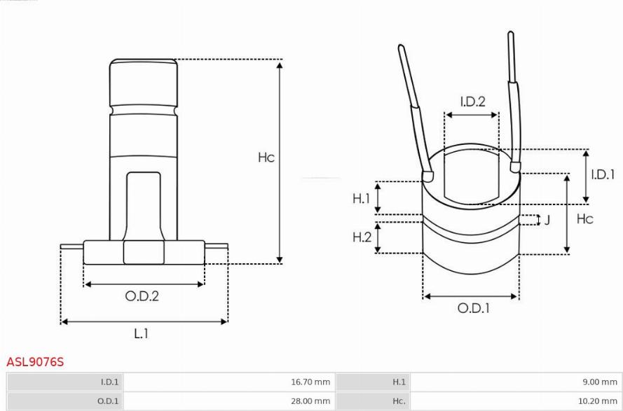 AS-PL ASL9076S - Sürüşmə halqası, alternator furqanavto.az