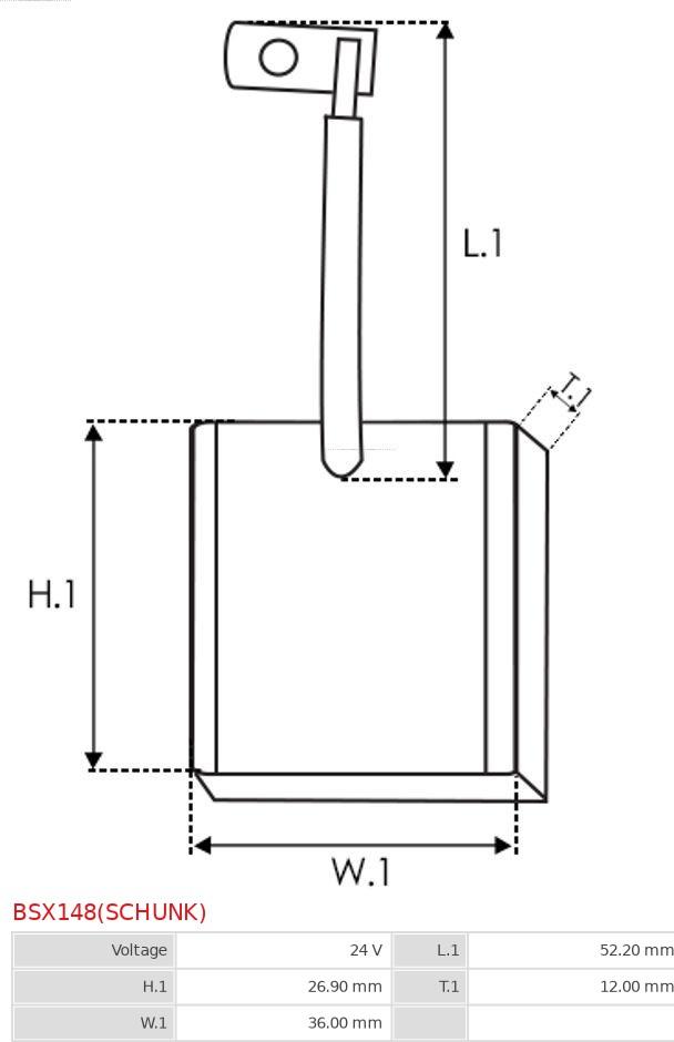 AS-PL BSX148(SCHUNK) - Karbon fırçası, başlanğıc furqanavto.az