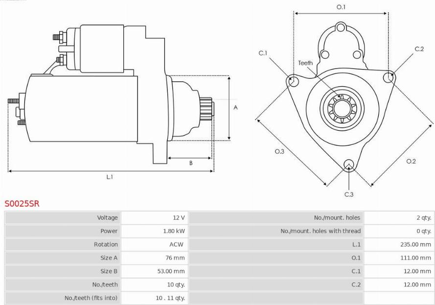 AS-PL S0025SR - Başlanğıc furqanavto.az