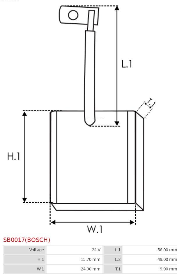 AS-PL SB0017(BOSCH) - Karbon fırçası, başlanğıc furqanavto.az