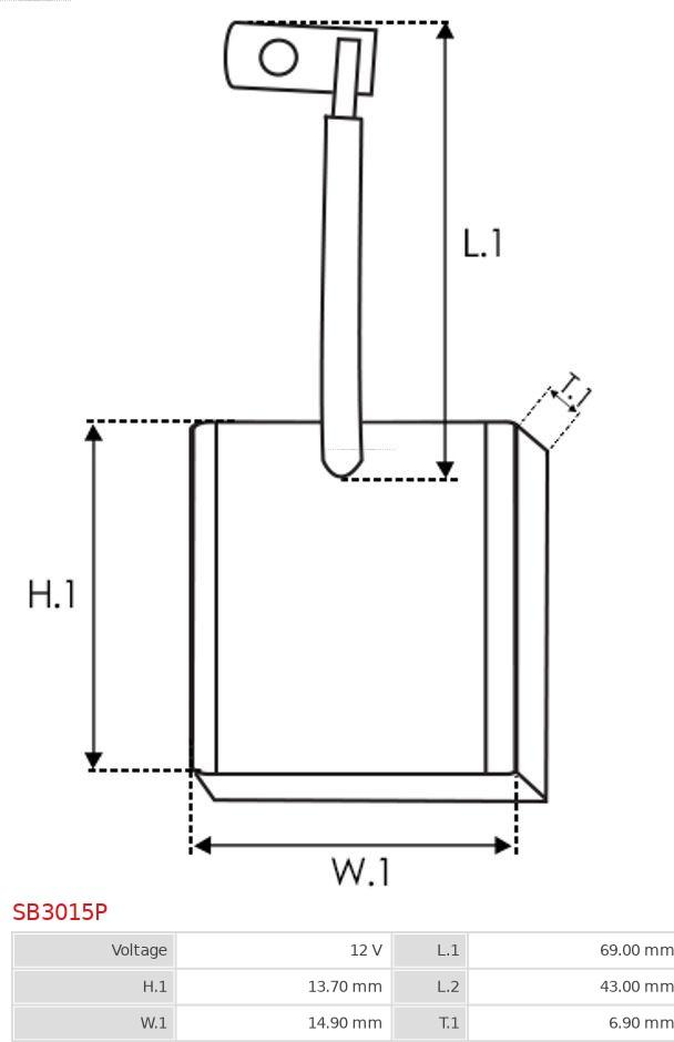 AS-PL SB3015P - Karbon fırçası, başlanğıc furqanavto.az