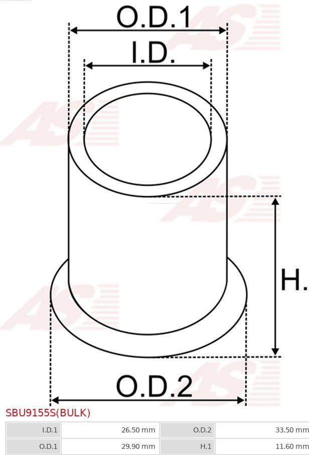 AS-PL SBU9155S(BULK) - Buş, başlanğıc mil furqanavto.az