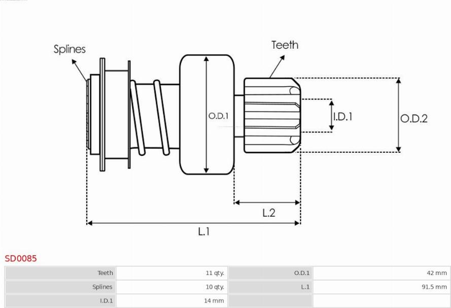 AS-PL SD0085 - Pinion, başlanğıc furqanavto.az