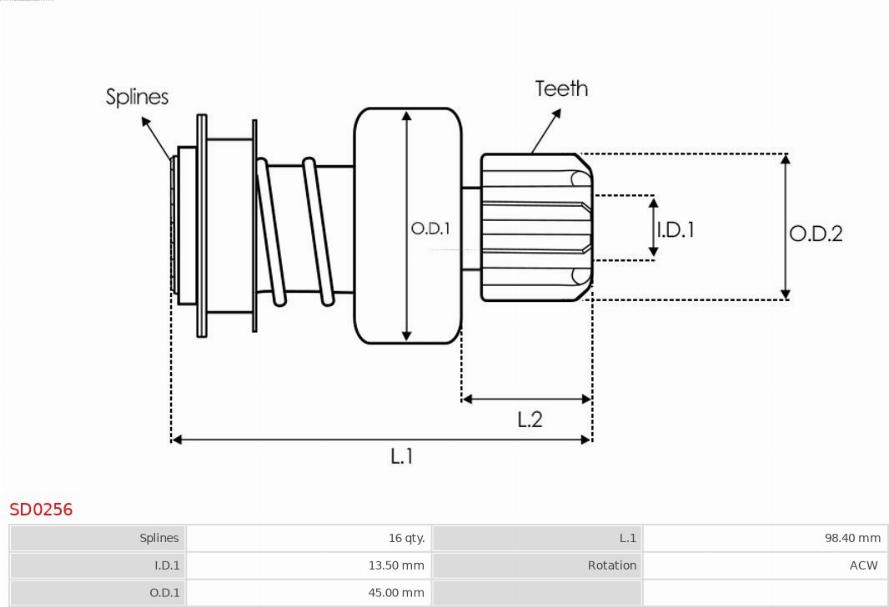 AS-PL SD0256 - Pinion, başlanğıc furqanavto.az