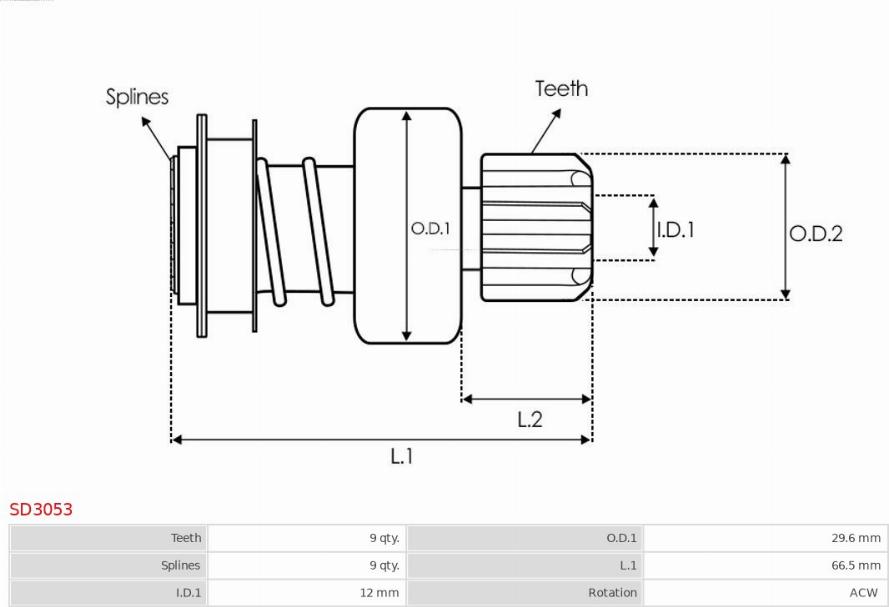 AS-PL SD3053 - Pinion, başlanğıc furqanavto.az