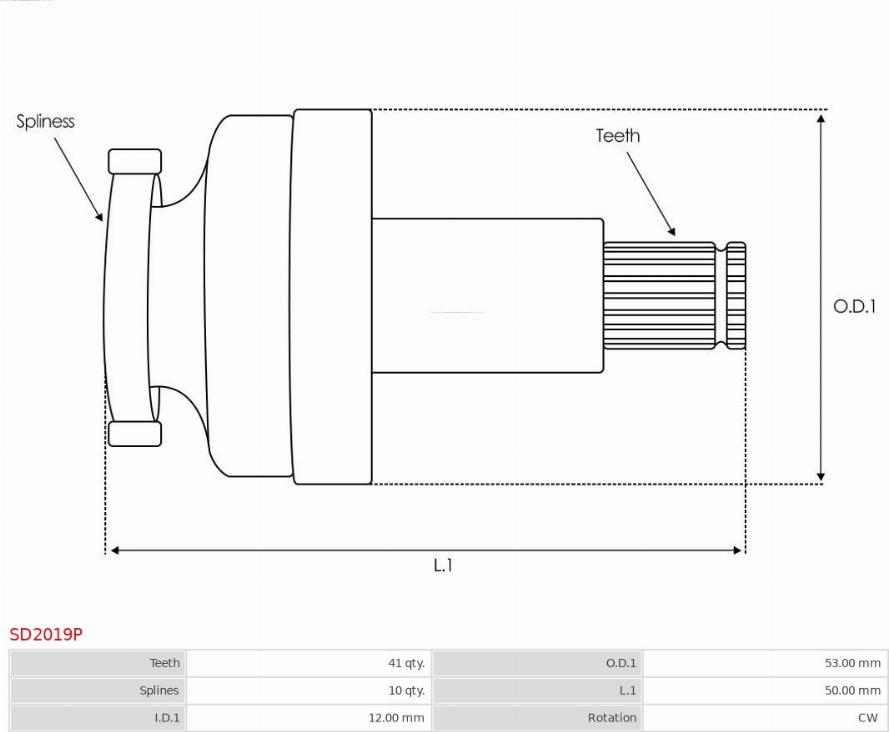 AS-PL SD2019P - Pinion, başlanğıc furqanavto.az