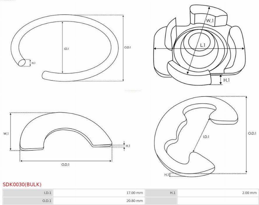 AS-PL SDK0030(BULK) - Təmir dəsti, başlanğıc furqanavto.az