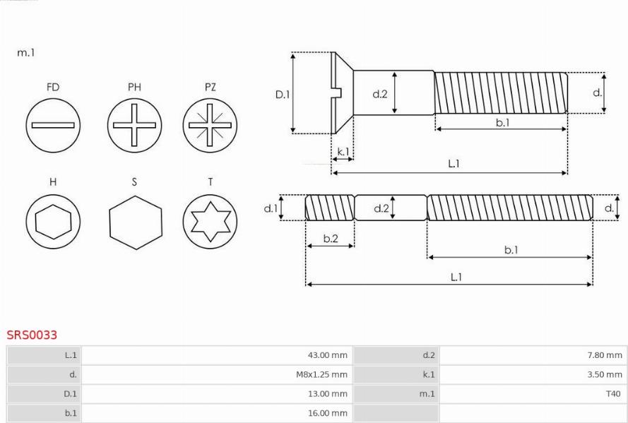 AS-PL SRS0033 - Təmir dəsti, alternator furqanavto.az