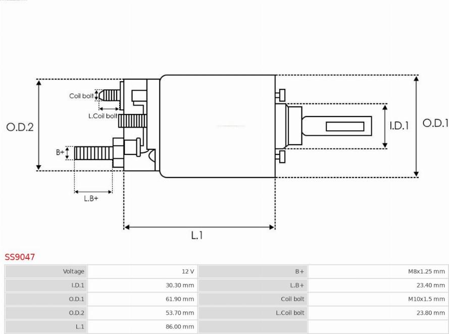 AS-PL SS9047 - Solenoid açarı, başlanğıc furqanavto.az