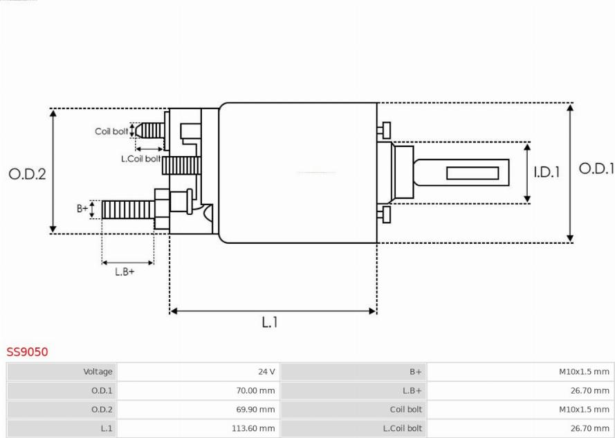 AS-PL SS9050 - Solenoid açarı, başlanğıc furqanavto.az