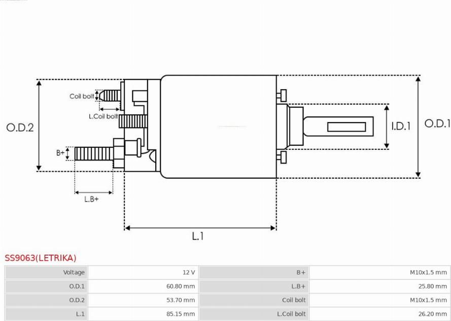 AS-PL SS9063(LETRIKA) - Solenoid açarı, başlanğıc furqanavto.az