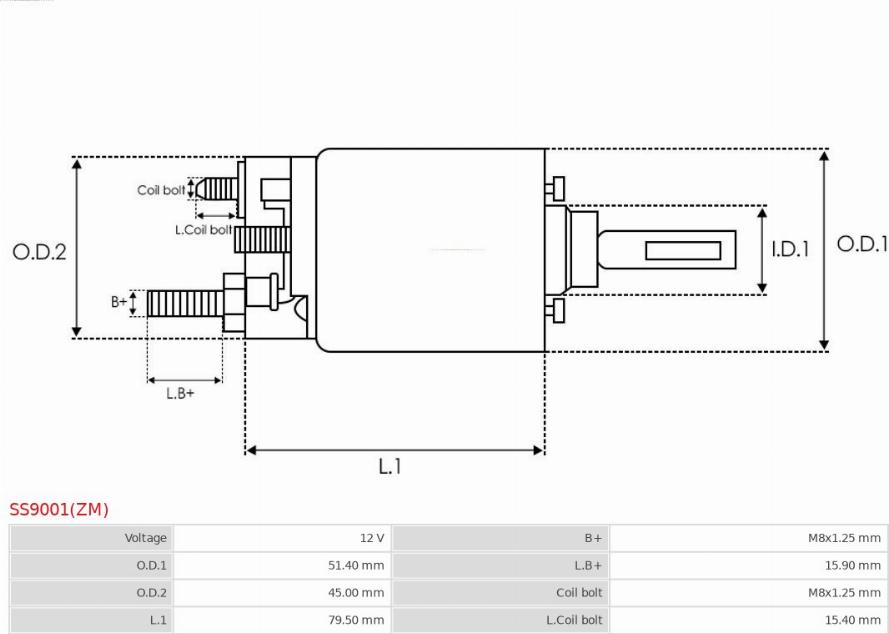 AS-PL SS9001(ZM) - Solenoid açarı, başlanğıc furqanavto.az