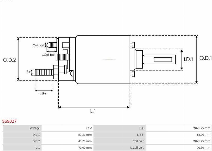 AS-PL SS9027 - Solenoid açarı, başlanğıc furqanavto.az