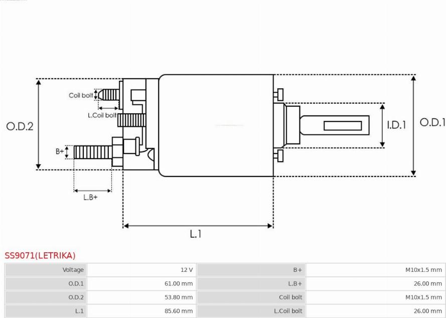 AS-PL SS9071(LETRIKA) - Solenoid açarı, başlanğıc furqanavto.az