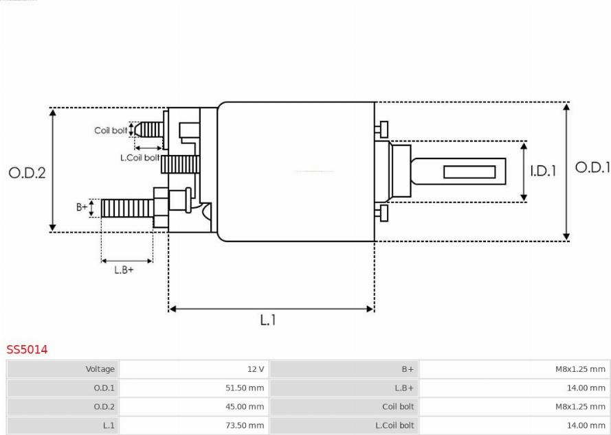 AS-PL SS5014 - Solenoid açarı, başlanğıc furqanavto.az