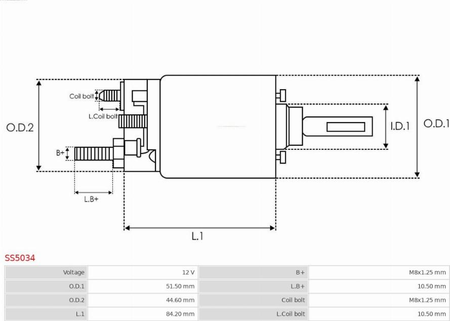 AS-PL SS5034 - Solenoid açarı, başlanğıc furqanavto.az