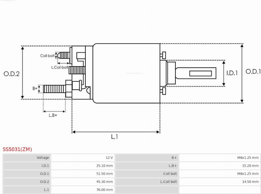 AS-PL SS5031(ZM) - Solenoid açarı, başlanğıc furqanavto.az