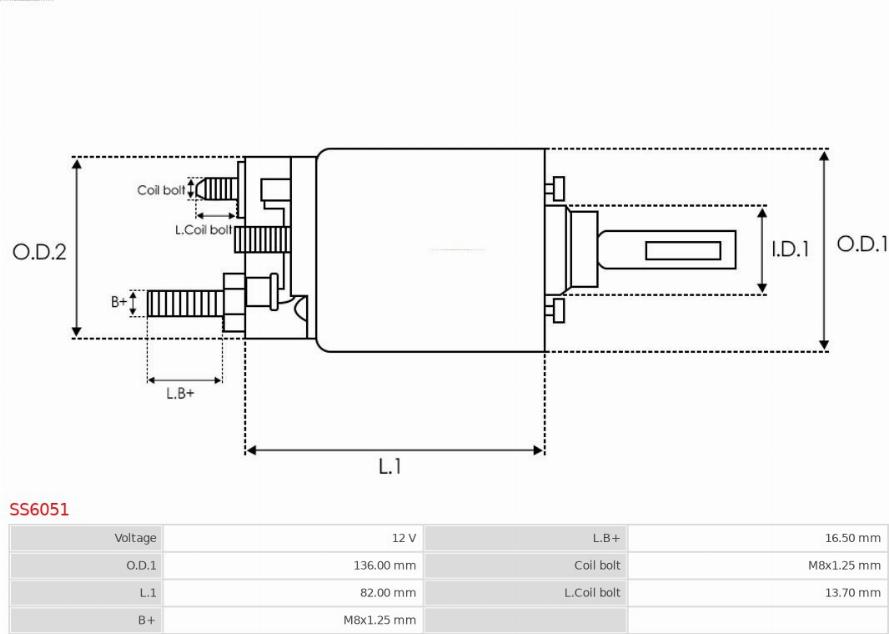 AS-PL SS6051 - Solenoid açarı, başlanğıc furqanavto.az