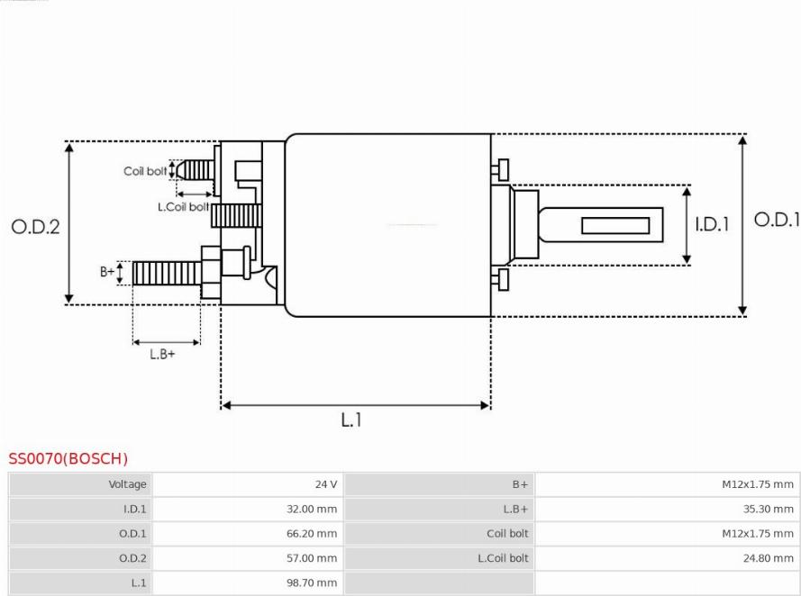 AS-PL SS0070(BOSCH) - Solenoid açarı, başlanğıc furqanavto.az