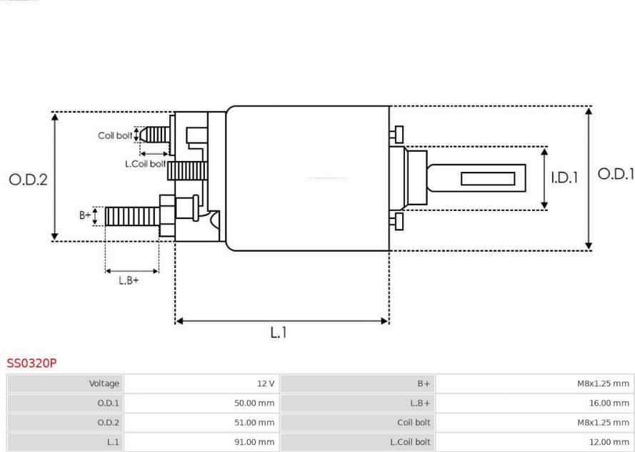 AS-PL SS0320P - Solenoid açarı, başlanğıc furqanavto.az