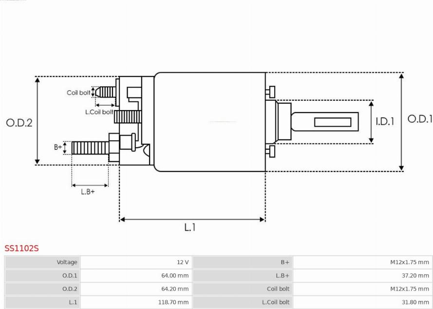 AS-PL SS1102S - Solenoid açarı, başlanğıc furqanavto.az