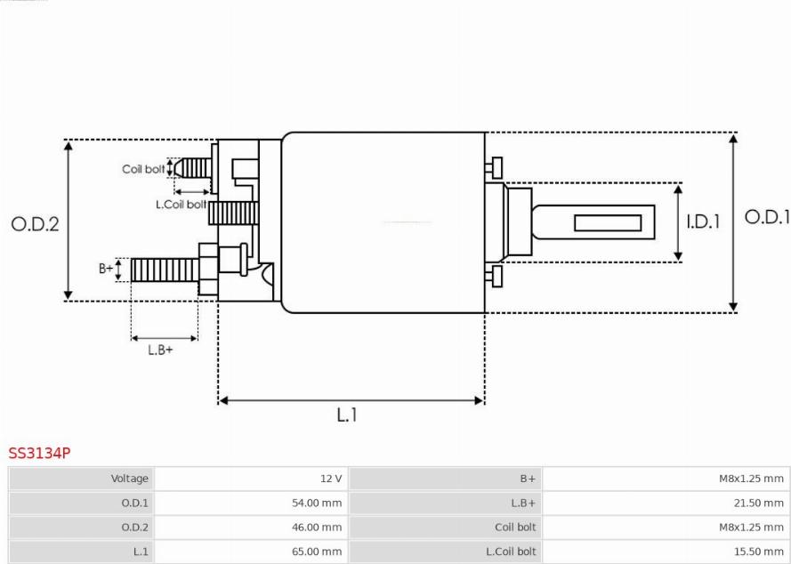 AS-PL SS3134P - Solenoid açarı, başlanğıc furqanavto.az