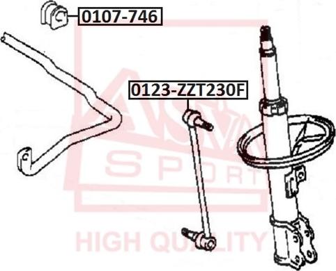 ASVA 0123-ZZT230F - Çubuq / Strut, stabilizator furqanavto.az