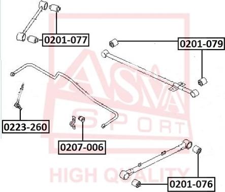 ASVA 0223-260 - Çubuq / Strut, stabilizator furqanavto.az