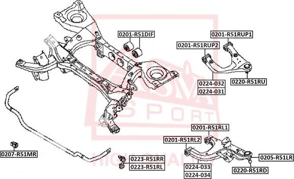 ASVA 0223-R51RL - Çubuq / Strut, stabilizator furqanavto.az