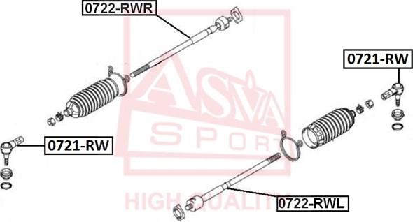 ASVA 0722-RWR - Daxili Bağlama Çubuğu, Ox Birləşməsi furqanavto.az