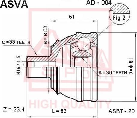 ASVA AD-004 - Birləşmə dəsti, ötürücü val furqanavto.az